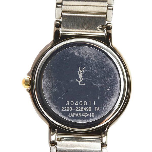 サンローラン 腕時計 2200-228499 TA クオーツ アイボリー文字盤 ステンレススチール レディース SAINT LAURENT 【中古】