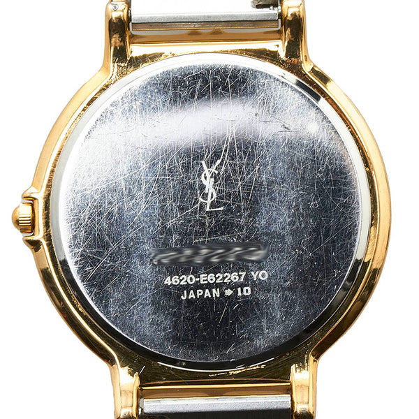 サンローラン コンビ 腕時計 4620-E62267YO クオーツ ゴールド文字盤 ステンレススチール レディース SAINT LAURENT 【中古】