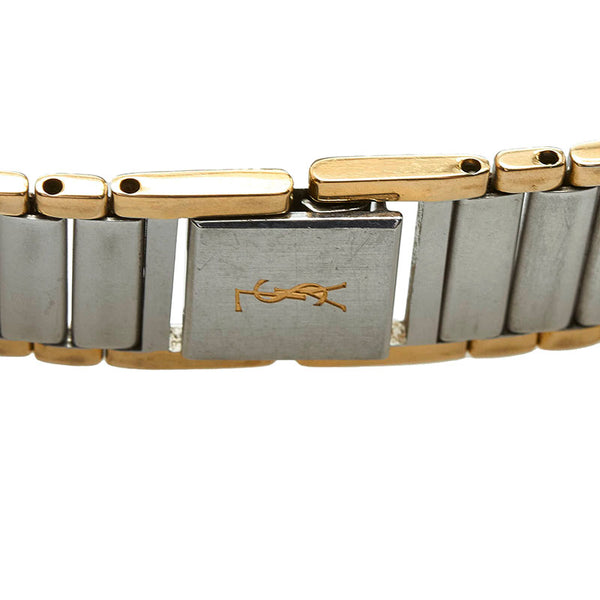 サンローラン コンビ 腕時計 4620-E62267YO クオーツ ゴールド文字盤 ステンレススチール レディース SAINT LAURENT 【中古】