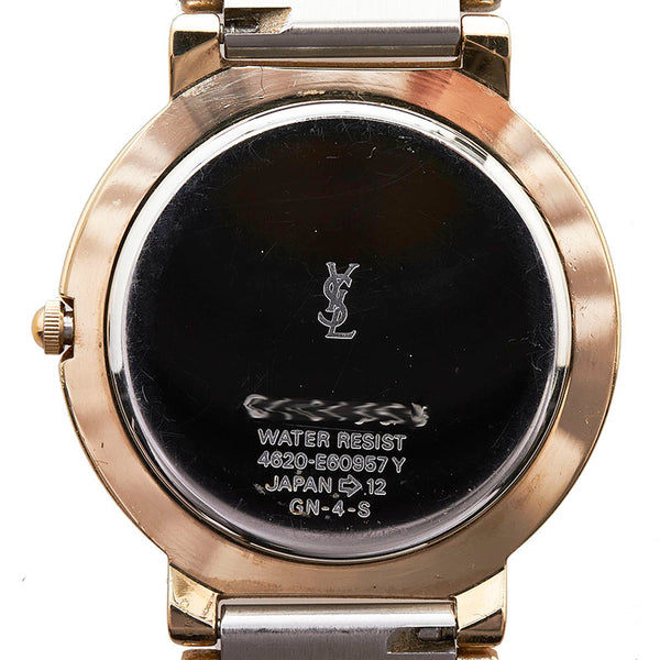 サンローラン 腕時計 4620-E60957Y クオーツ ホワイト文字盤 ステンレススチール レディース SAINT LAURENT 【中古】