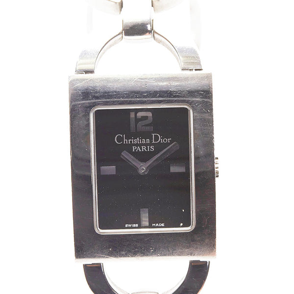 ディオール マリス 腕時計 D78-109 クオーツ ブラック文字盤 ステンレススチール レディース Dior 【中古】