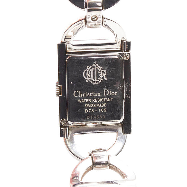 ディオール マリス 腕時計 D78-109 クオーツ ブラック文字盤 ステンレススチール レディース Dior 【中古】