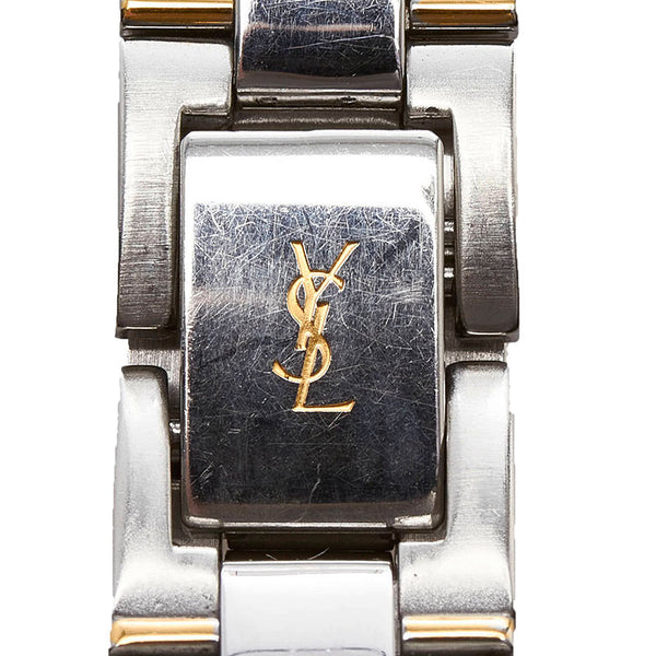 サンローラン 腕時計 4630-E63468Y クオーツ ブルー文字盤 ステンレススチール レディース SAINT LAURENT 【中古】