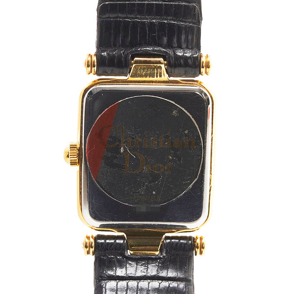 ディオール 腕時計 クオーツ シルバー文字盤 ステンレススチール レザー レディース Dior 【中古】