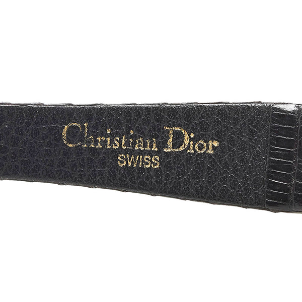 ディオール 腕時計 クオーツ シルバー文字盤 ステンレススチール レザー レディース Dior 【中古】