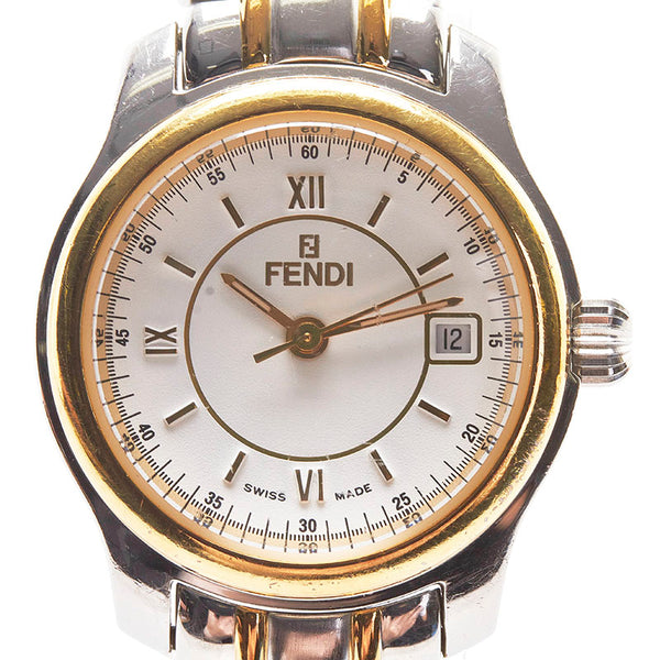 フェンディ コンビ 腕時計 210L クオーツ ホワイト文字盤 ステンレススチール レディース FENDI 【中古】
