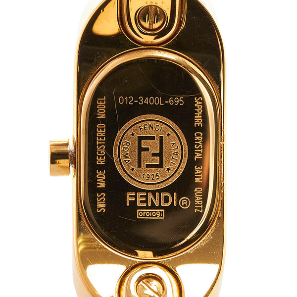 フェンディ 腕時計 3400L クオーツ ゴールド文字盤 レザー ステンレススチール レディース FENDI 【中古】