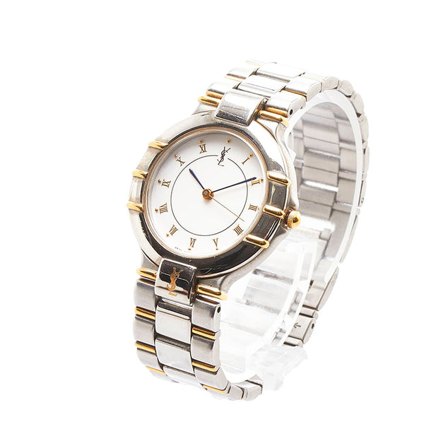 サンローラン 腕時計 4630-E63441Y クオーツ ホワイト文字盤 ステンレススチール レディース SAINT LAURENT 【中古】