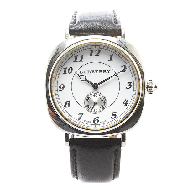 バーバリー 腕時計 BU1700 クオーツ ホワイト文字盤 ステンレススチール レザー メンズ BURBERRY 【中古】