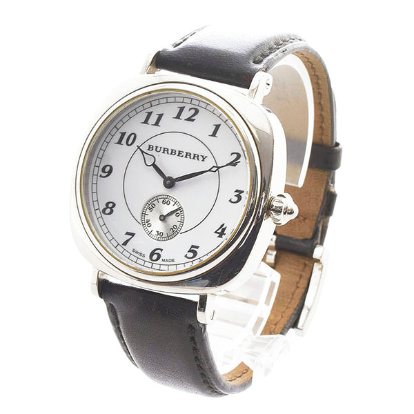 バーバリー 腕時計 BU1700 クオーツ ホワイト文字盤 ステンレススチール レザー メンズ BURBERRY 【中古】