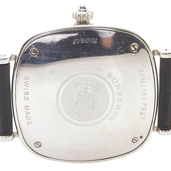 バーバリー 腕時計 BU1700 クオーツ ホワイト文字盤 ステンレススチール レザー メンズ BURBERRY 【中古】