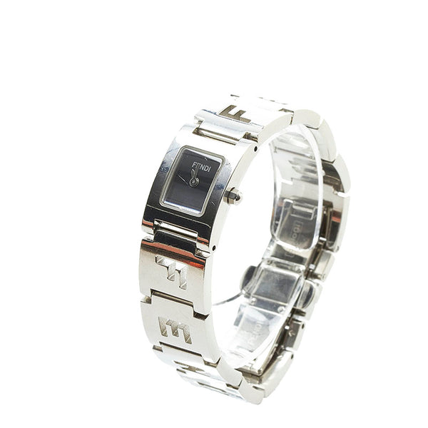 フェンディ ステラ 腕時計 3150L クオーツ ブラック文字盤 ステンレススチール レディース FENDI 【中古】