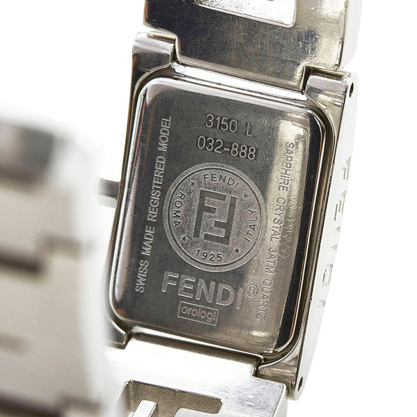 フェンディ ステラ 腕時計 3150L クオーツ ブラック文字盤 ステンレススチール レディース FENDI 【中古】