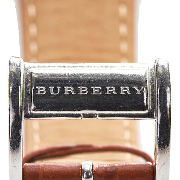 バーバリー ベルト(社外品) 腕時計 クオーツ ホワイト文字盤 ステンレススチール レザー メンズ BURBERRY 【中古】
