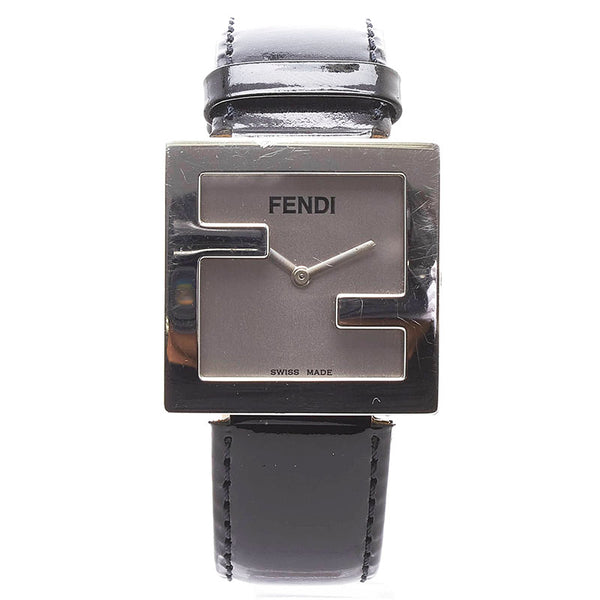 フェンディ FFロゴ 腕時計 024-4000L クオーツ シルバー文字盤 ステンレススチール レザー レディース FENDI 【中古】