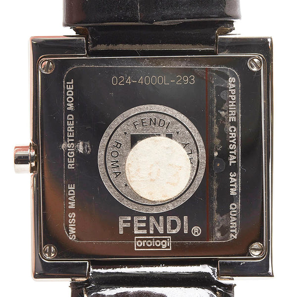 フェンディ FFロゴ 腕時計 024-4000L クオーツ シルバー文字盤 ステンレススチール レザー レディース FENDI 【中古】