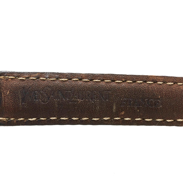 サンローラン 腕時計 クオーツ シルバー文字盤 ステンレススチール レザー レディース SAINT LAURENT 【中古】