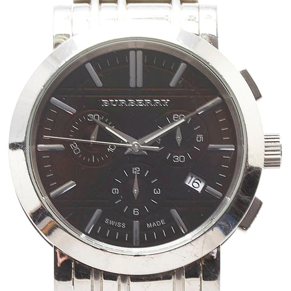 バーバリー 腕時計 BU1391 クオーツ ブラック文字盤 ステンレススチール メンズ BURBERRY 【中古】