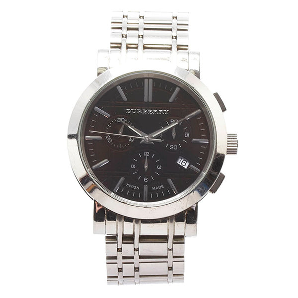 バーバリー 腕時計 BU1391 クオーツ ブラック文字盤 ステンレススチール メンズ BURBERRY 【中古】