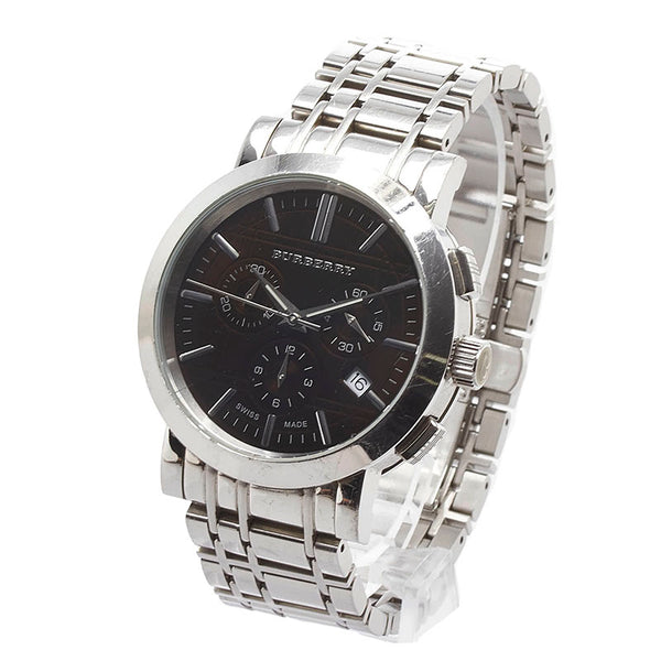 バーバリー 腕時計 BU1391 クオーツ ブラック文字盤 ステンレススチール メンズ BURBERRY 【中古】