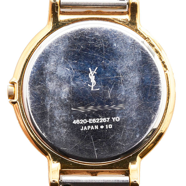 サンローラン コンビ 腕時計 4620-E62267YO クオーツ ベージュ文字盤 ステンレススチール レディース SAINT LAURENT 【中古】