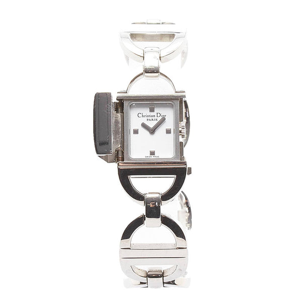 ディオール パンディオラ 腕時計 D78-100 クオーツ ホワイト文字盤 ステンレススチール レディース Dior 【中古】