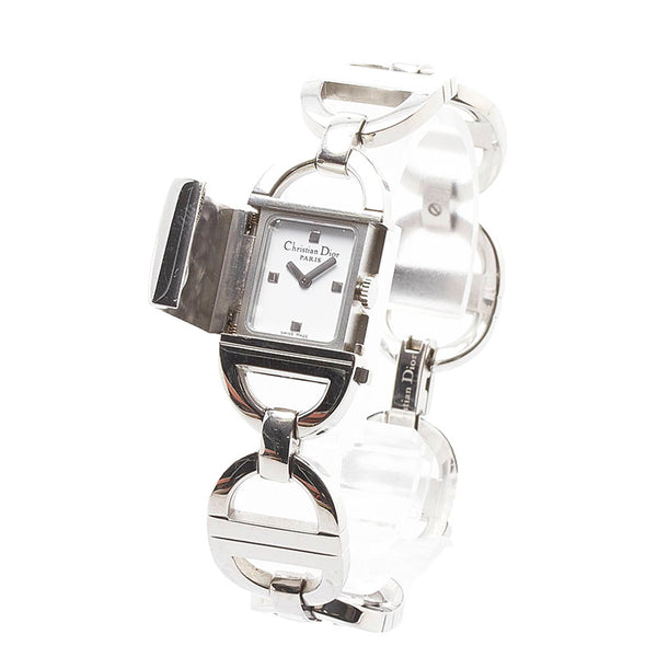 ディオール パンディオラ 腕時計 D78-100 クオーツ ホワイト文字盤 ステンレススチール レディース Dior 【中古】