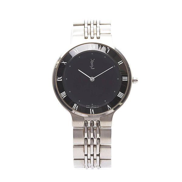サンローラン 腕時計 5421-H10031Y クオーツ ブラック文字盤 ステンレススチール レディース SAINT LAURENT 【中古】