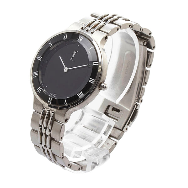 サンローラン 腕時計 5421-H10031Y クオーツ ブラック文字盤 ステンレススチール レディース SAINT LAURENT 【中古】