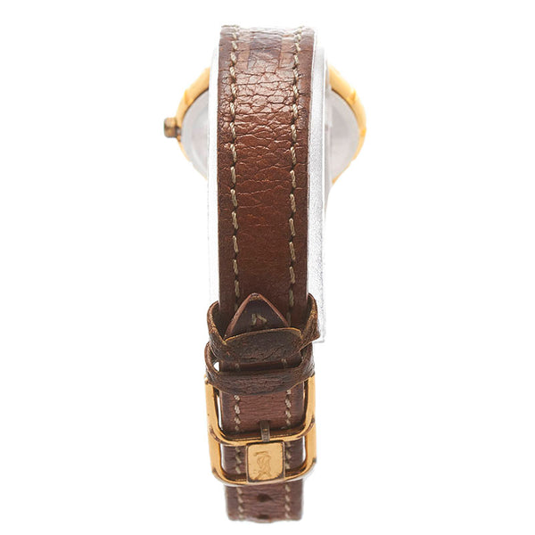 サンローラン 腕時計 クオーツ ホワイト文字盤 ステンレススチール レザー レディース SAINT LAURENT 【中古】