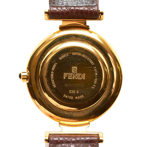 フェンディ 腕時計 320G クオーツ ホワイト文字盤 ステンレススチール レザー レディース FENDI 【中古】