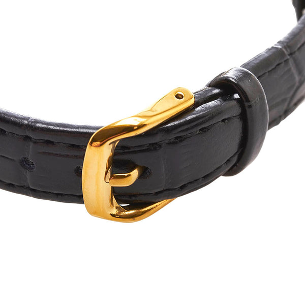 サンローラン 腕時計 5421-H09774 クオーツ ホワイト文字盤 メッキ レザー レディース SAINT LAURENT 【中古】