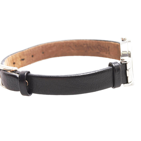 サンローラン 腕時計 1032 H23028 Y クオーツ シルバー文字盤 ステンレススチール レザー レディース SAINT LAURENT 【中古】