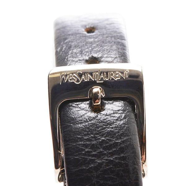 サンローラン 腕時計 1032 H23028 Y クオーツ シルバー文字盤 ステンレススチール レザー レディース SAINT LAURENT 【中古】