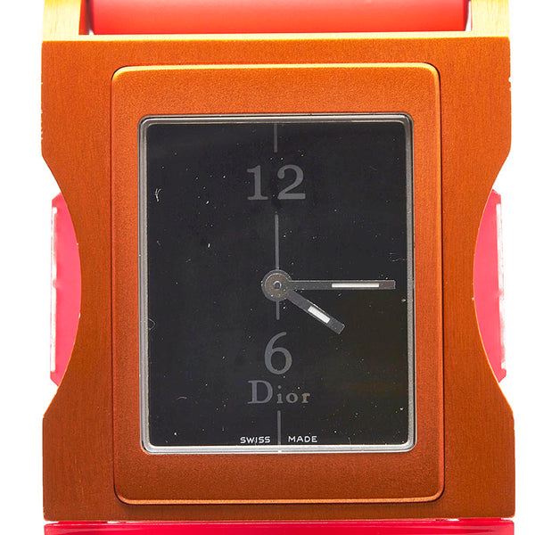 ディオール クリス47 腕時計 D100-325 クオーツ ブラック文字盤 アルミ ラバー レディース Dior 【中古】