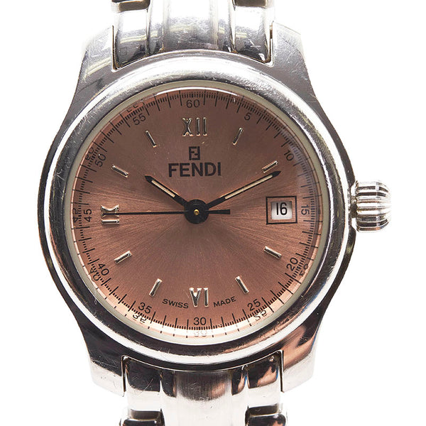 フェンディ 腕時計 210L クオーツ ピンク文字盤 ステンレススチール レディース FENDI 【中古】