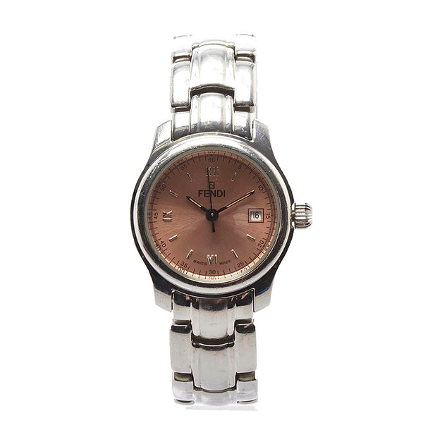 フェンディ 腕時計 210L クオーツ ピンク文字盤 ステンレススチール レディース FENDI 【中古】
