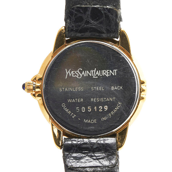 サンローラン 腕時計 クオーツ ホワイト文字盤 ステンレススチール レディース SAINT LAURENT 【中古】