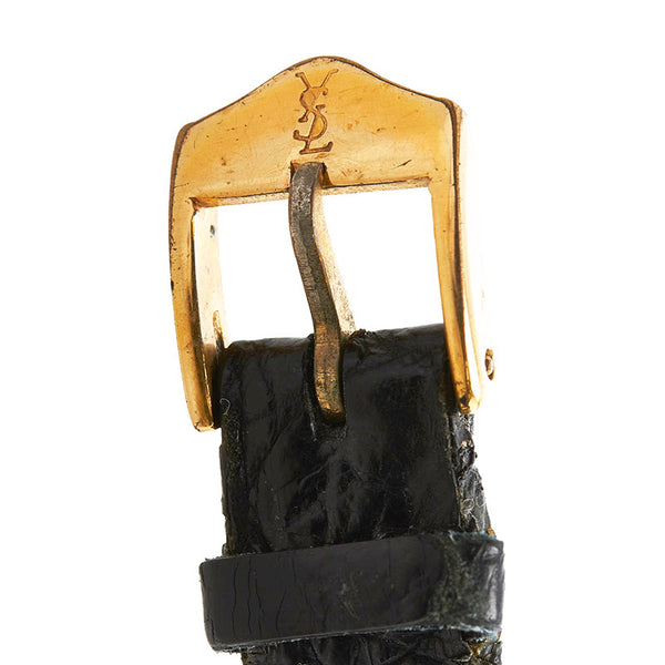 サンローラン 腕時計 クオーツ ホワイト文字盤 ステンレススチール レディース SAINT LAURENT 【中古】