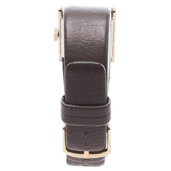 サンローラン ベルト(社外品) 腕時計 4-131304YO クオーツ ブラウン文字盤 ステンレススチール レザー レディース SAINT LAURENT 【中古】