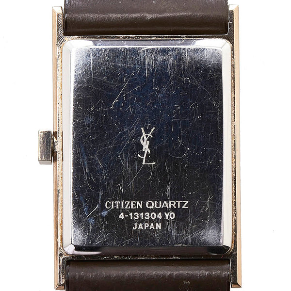 サンローラン ベルト(社外品) 腕時計 4-131304YO クオーツ ブラウン文字盤 ステンレススチール レザー レディース SAINT LAURENT 【中古】