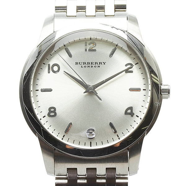 バーバリー 腕時計 1036-H27783TA クオーツ シルバー文字盤 ステンレススチール メンズ BURBERRY 【中古】