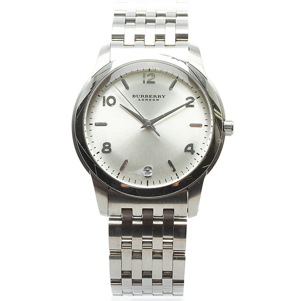 バーバリー 腕時計 1036-H27783TA クオーツ シルバー文字盤 ステンレススチール メンズ BURBERRY 【中古】