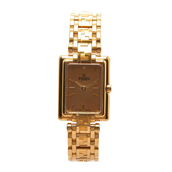 フェンディ 1Pダイヤ 腕時計 730L クオーツ ゴールド文字盤 メッキ レディース FENDI 【中古】