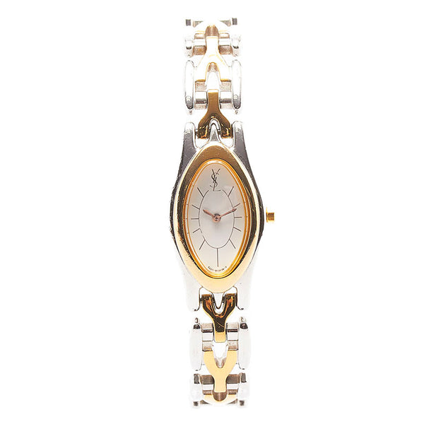 サンローラン 腕時計 5421-H08134 クオーツ ホワイト文字盤 ステンレススチール レディース SAINT LAURENT 【中古】