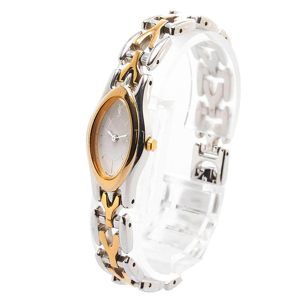 サンローラン 腕時計 5421-H08134 クオーツ ホワイト文字盤 ステンレススチール レディース SAINT LAURENT 【中古】