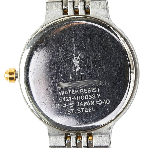 サンローラン 腕時計 5421-H10058Y クオーツ ネイビー文字盤 ステンレススチール レディース SAINT LAURENT 【中古】