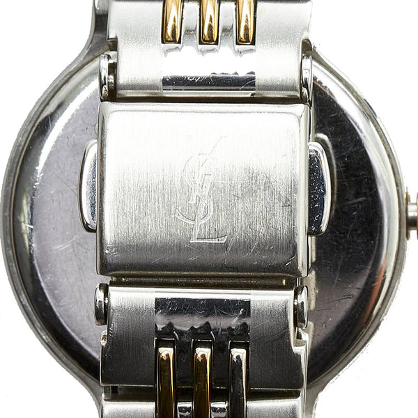 サンローラン 腕時計 5421-H10058Y クオーツ ネイビー文字盤 ステンレススチール レディース SAINT LAURENT 【中古】