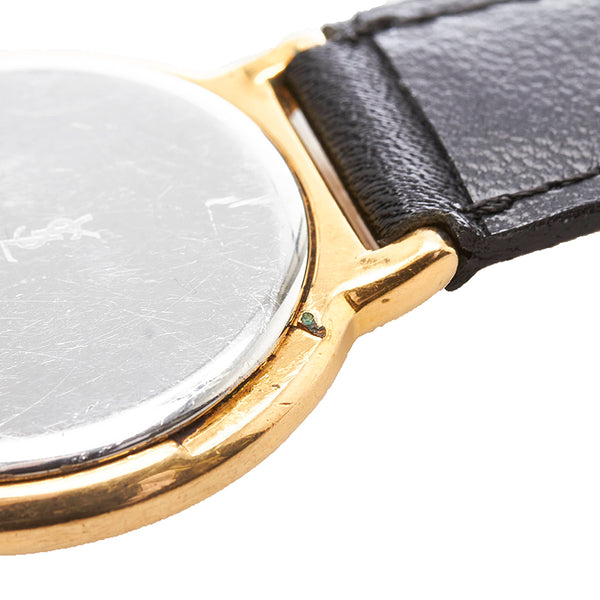 サンローラン ベルト（社外品） 腕時計 4620-E62267Y クオーツ アイボリー文字盤 ステンレススチール レザー メンズ SAINT LAURENT 【中古】