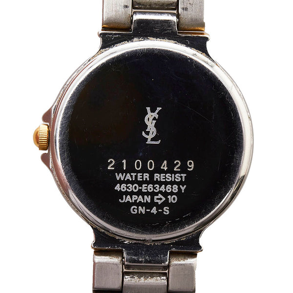 サンローラン コンビ 腕時計 4630-E63468Y クオーツ ホワイト文字盤 ステンレススチール レディース SAINT LAURENT 【中古】